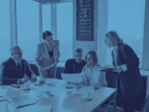 Group of professionals working together